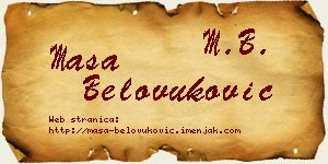 Maša Belovuković vizit kartica